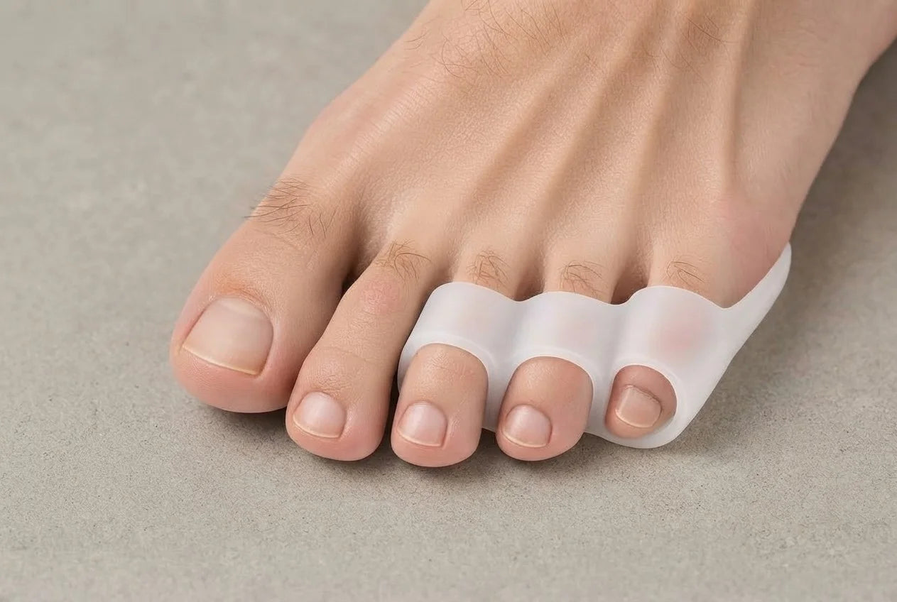 Three toe silicone separator for progressive toe alignment and bunion relief